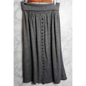 Synari Vintage Maxi Skirt Women Size S Gray Button Down Relaxed Bohemian Casual